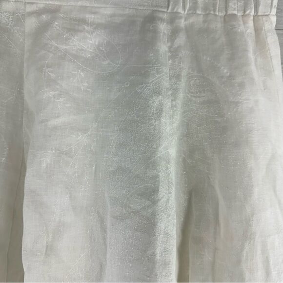 Bonpoint Jupe Gonna Rock Ruffle High Low Metallic Floral Linen Skirt - Picture 2 of 6